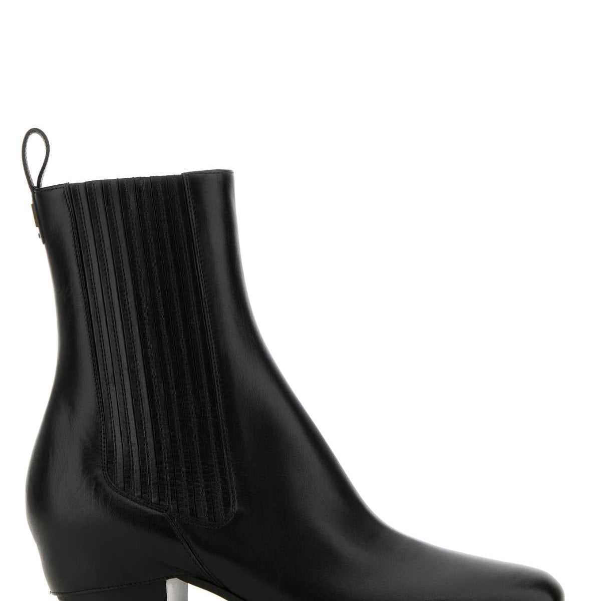 Fendi Women Black Leather Ankle Boots