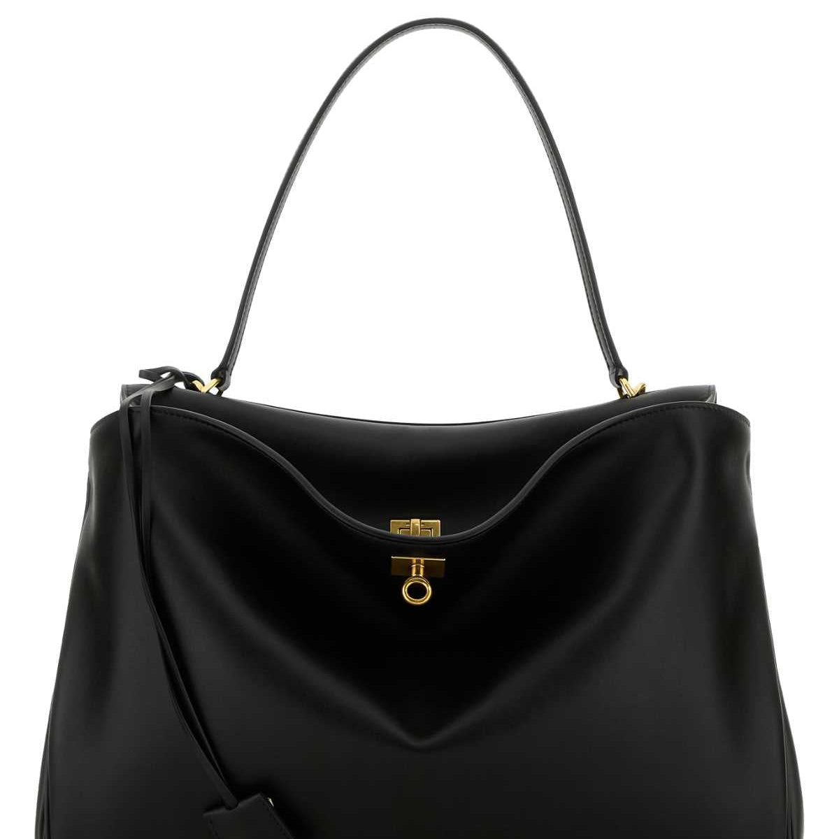 Balenciaga Women Black Leather Large Rodeo Handbag
