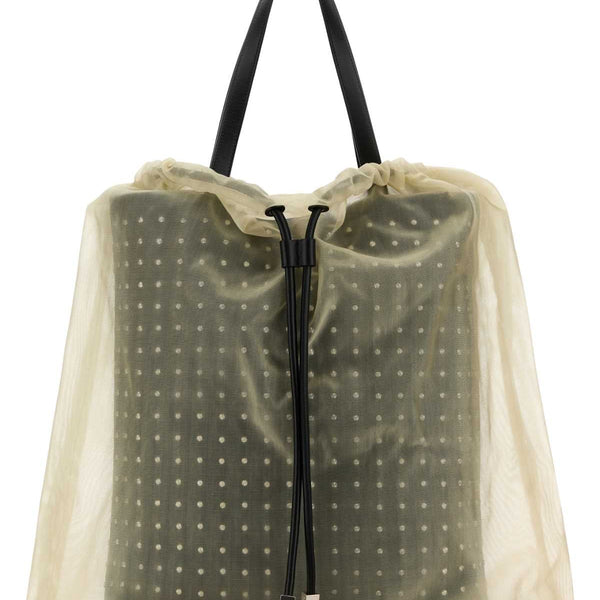 Alexander Mcqueen Women Two-Tone Leather And Tulle Nebula Shopping Bag