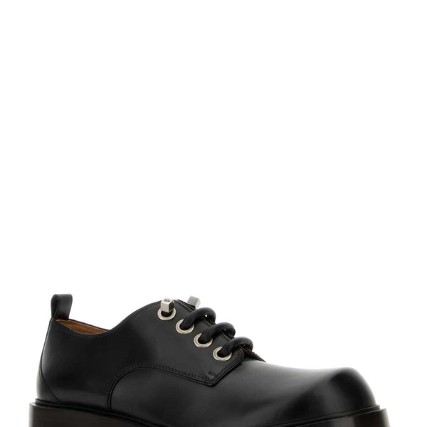 Alexander Mcqueen Men Black Leather Lace-Up Shoes