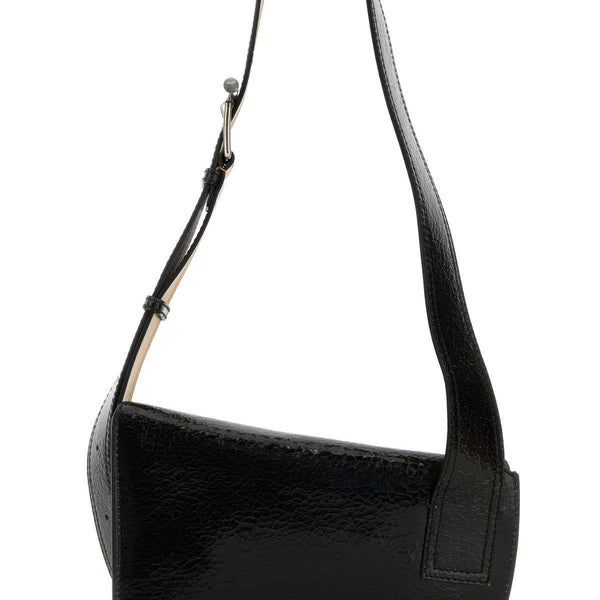 Alexander Mcqueen Men Black Leather Sling Crossbody Bag