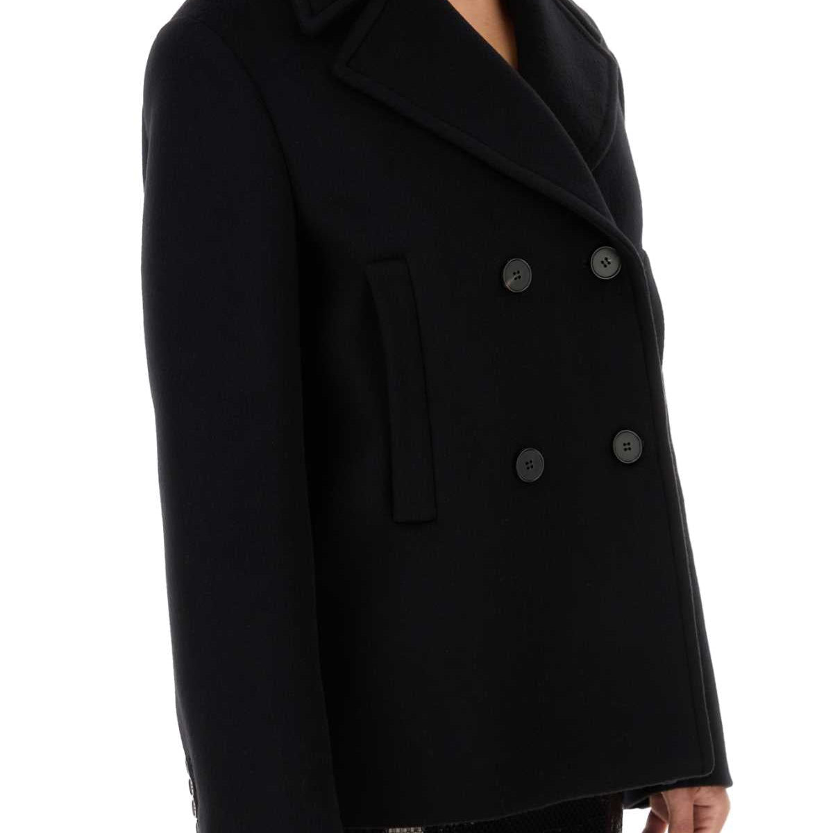 Alexander Mcqueen Women Black Felt Coat