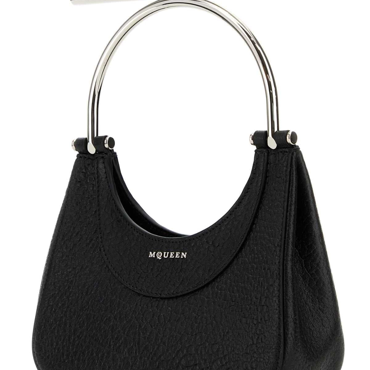 Alexander Mcqueen Women Black Leather Mini Cross-Bar Handbag