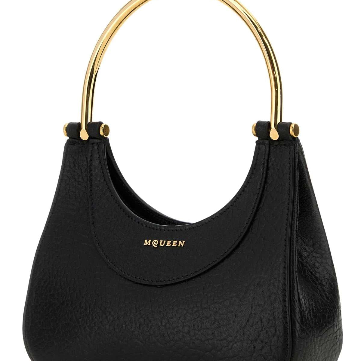 Alexander Mcqueen Women Black Leather Mini Cross-Bar Handbag