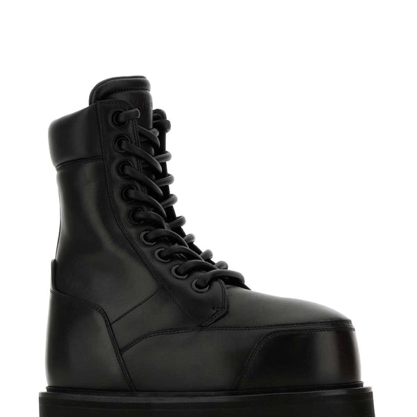 Alexander Mcqueen Women Black Leather Ankle Boots