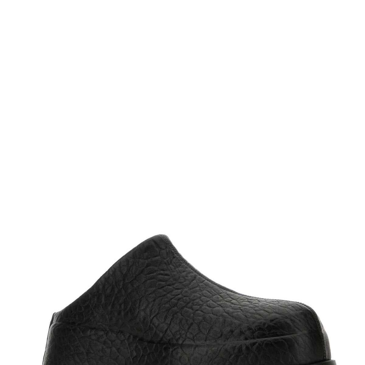 Alexander Mcqueen Women Black Leather Wave Slippers