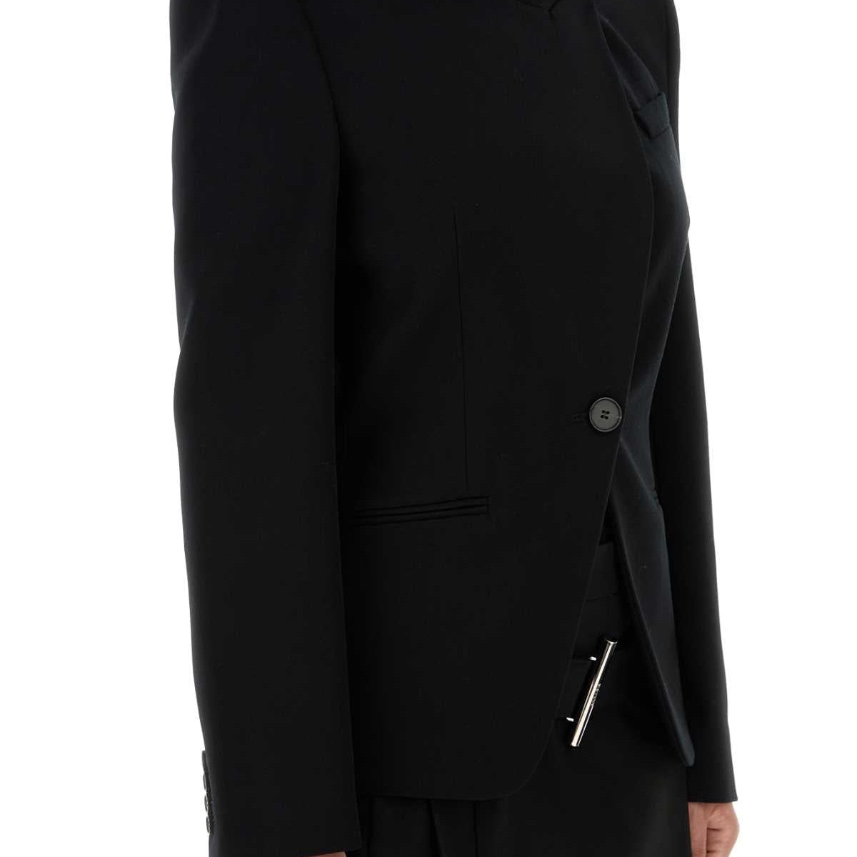 Alexander Mcqueen Women Black Wool Blazer