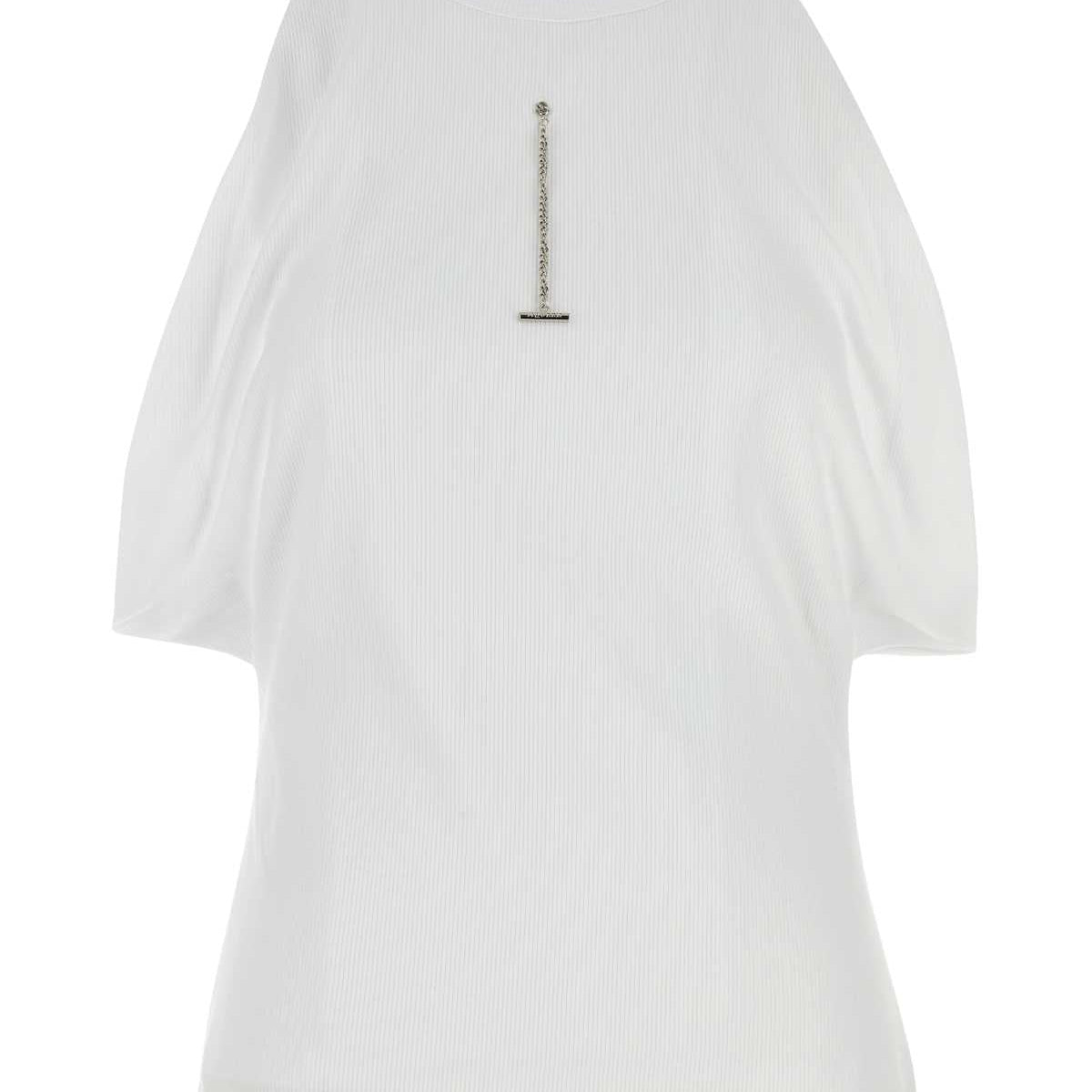 Alexander Mcqueen Women White Stretch Cotton Top