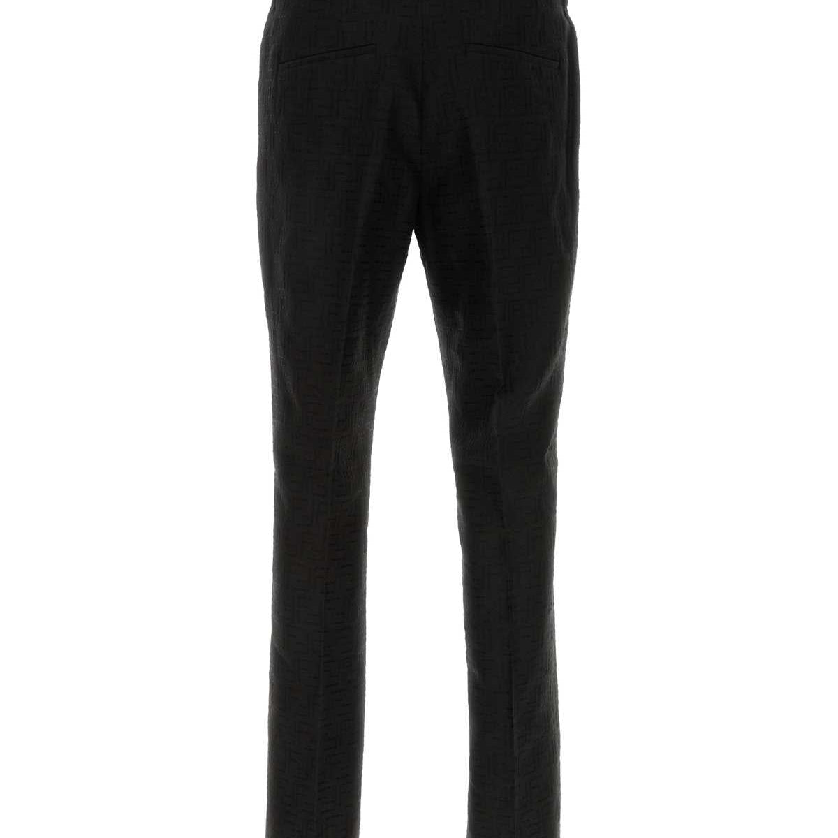 Fendi Men Black Linen Blend Pant