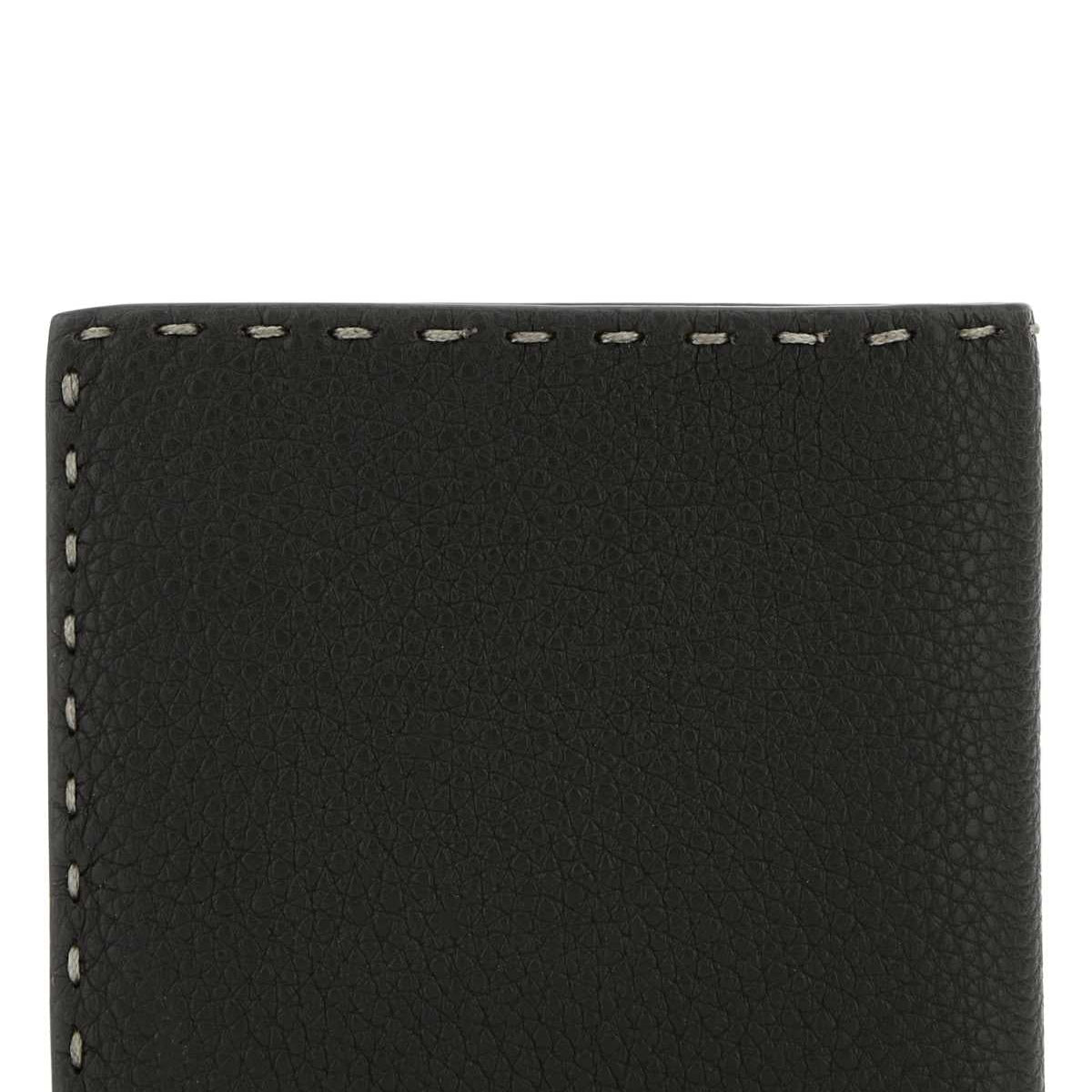 Fendi Men Dark Brown Leather Selleria Wallet