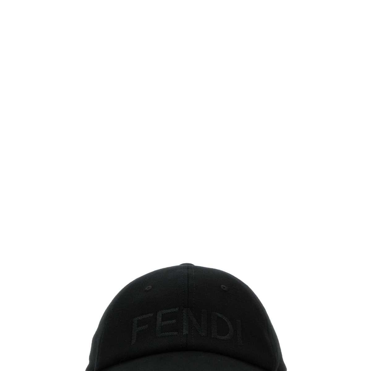 Fendi Men Black Stretch Cotton Baseball Cap