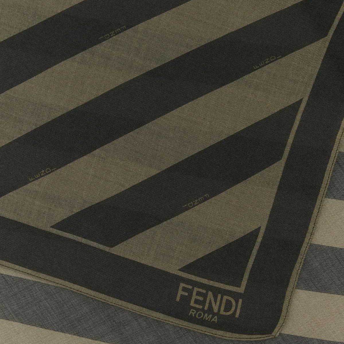 Fendi Men Embroidered Wool And Linen Scarf