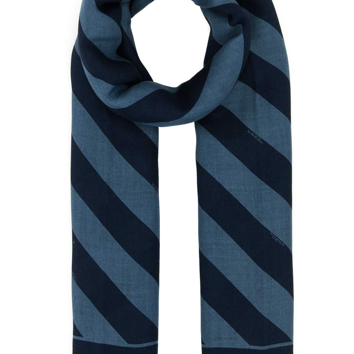 Fendi Men Embroidered Wool And Linen Scarf