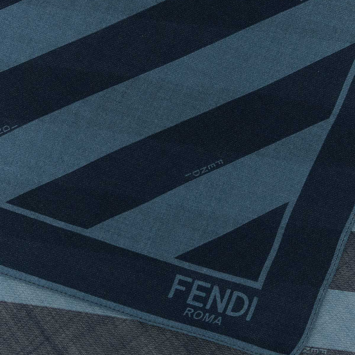 Fendi Men Embroidered Wool And Linen Scarf