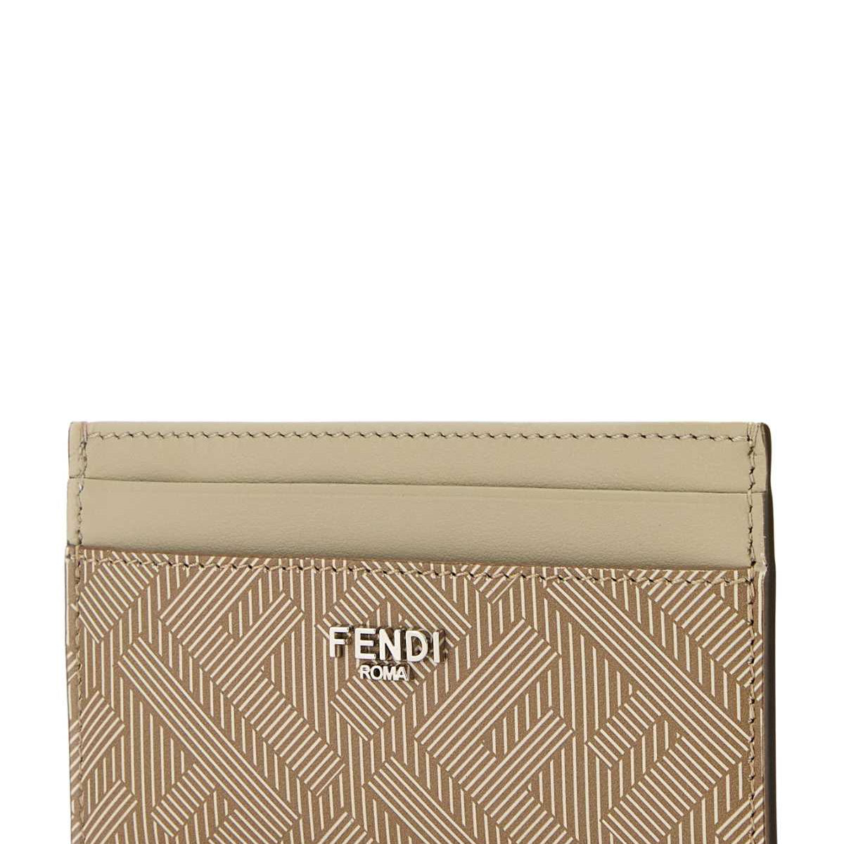 Fendi Men Two-Tone Leather Fendi Shadow Card Holder