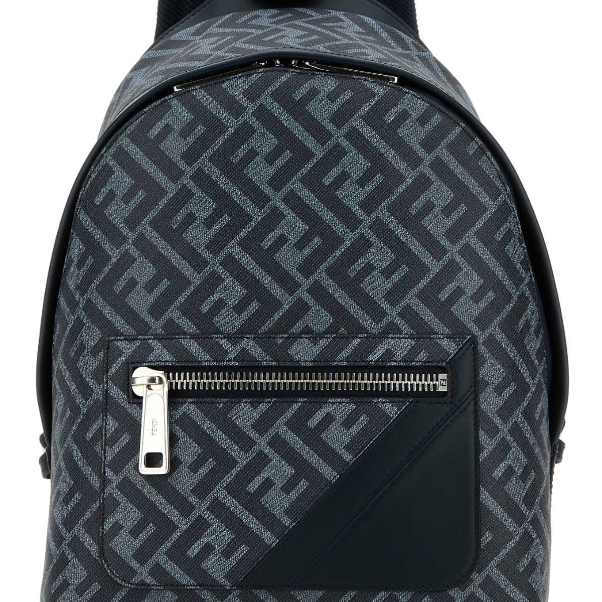 Fendi Men Multicolor Canvas And Leather Small Fendi Chiodo Diagonal Backpack