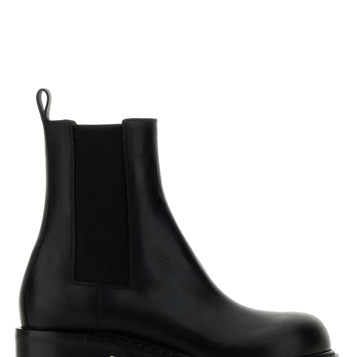 Bottega Veneta Women Black Leather Cliff Ankle Boots