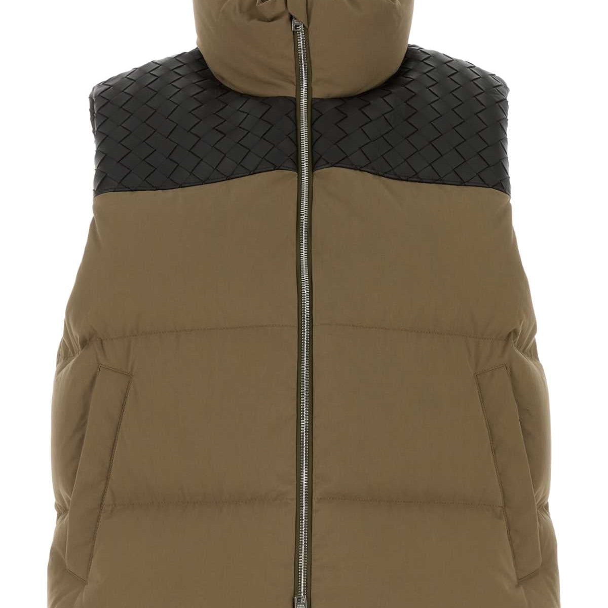 Bottega Veneta Women Khaki Cotton Padded Vest