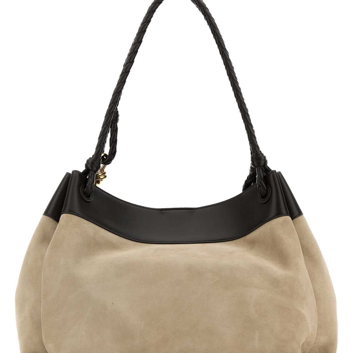 Bottega Veneta Women Two-Tone Suede Ad Leather Maxi Parachute Shopping Bag