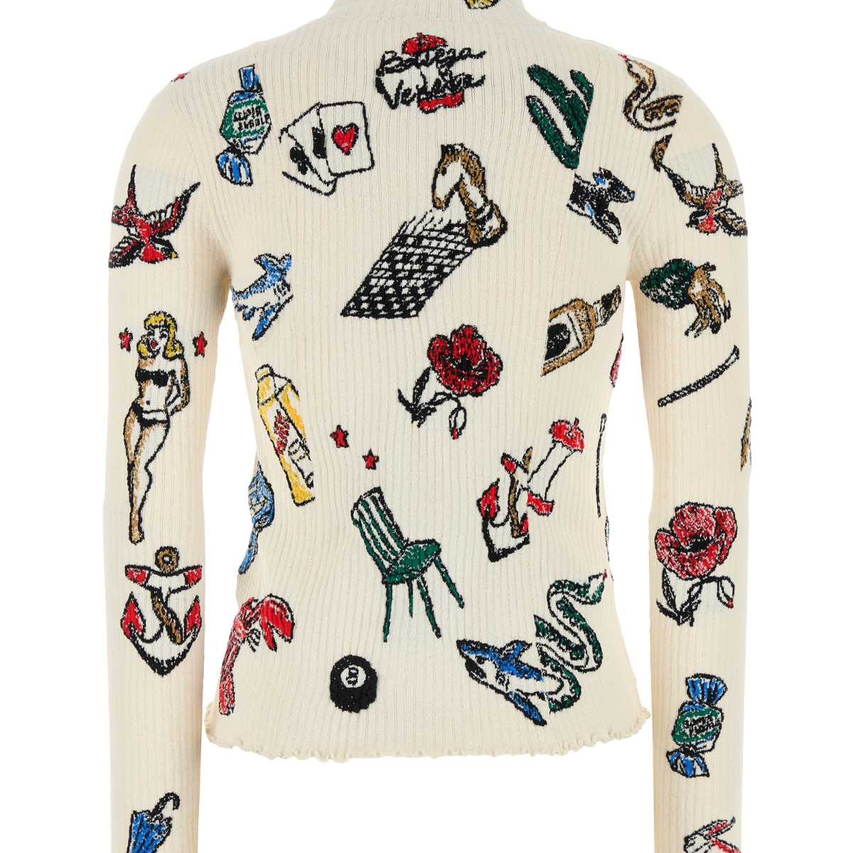Bottega Veneta Women Embroidered Stretch Wool Blend Sweater