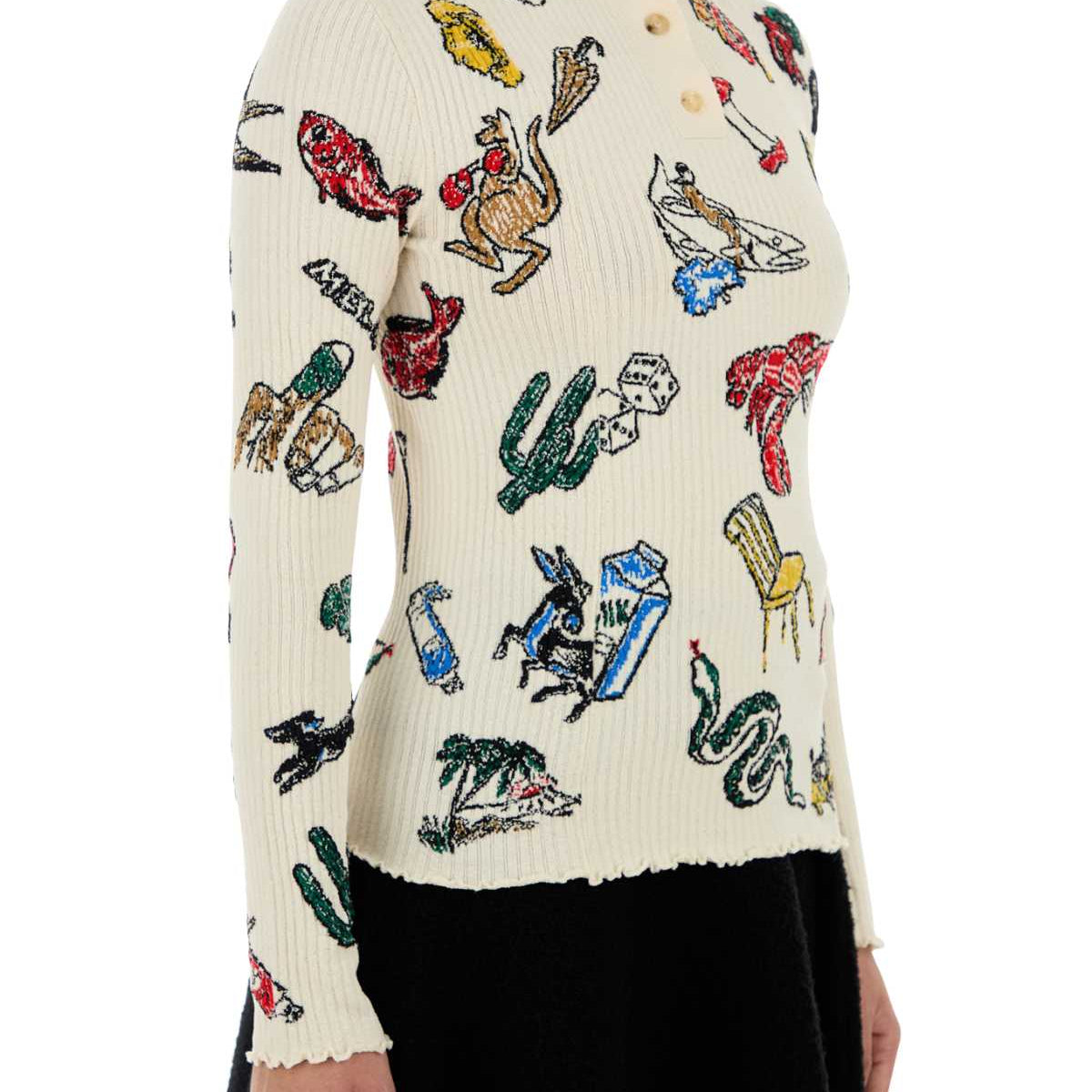 Bottega Veneta Women Embroidered Stretch Wool Blend Sweater