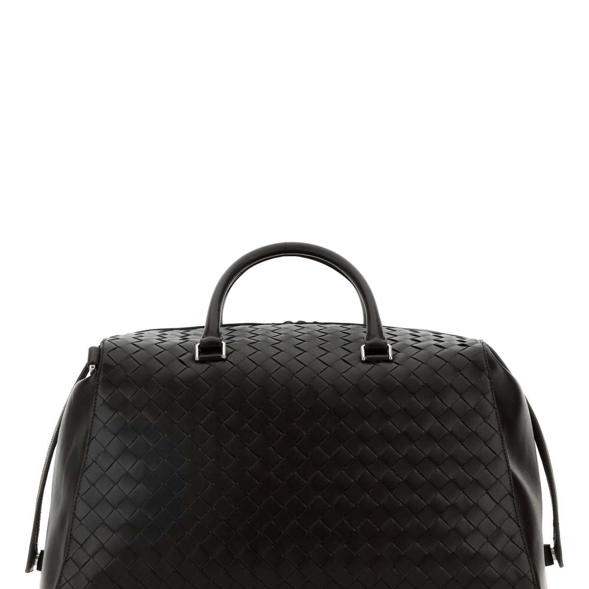 Bottega Veneta Men Dark Brown Weekender Tape Travel Bag
