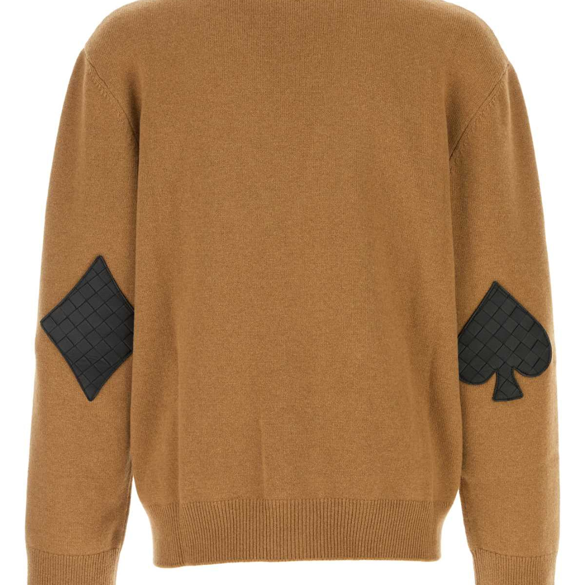 Bottega Veneta Men Camel Stretch Cashmere Blend Cardigan