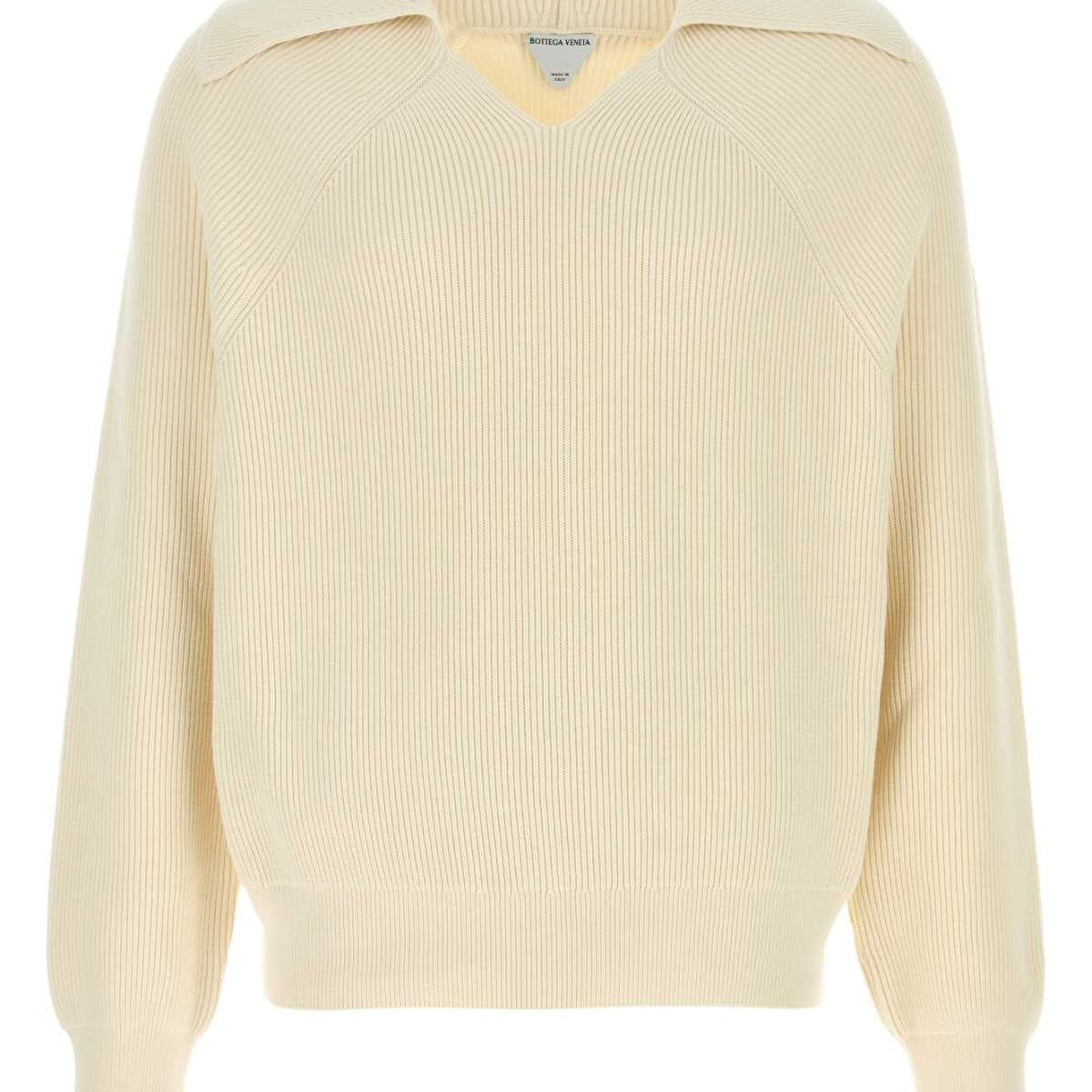 Bottega Veneta Men Cream Cotton Blend Sweater