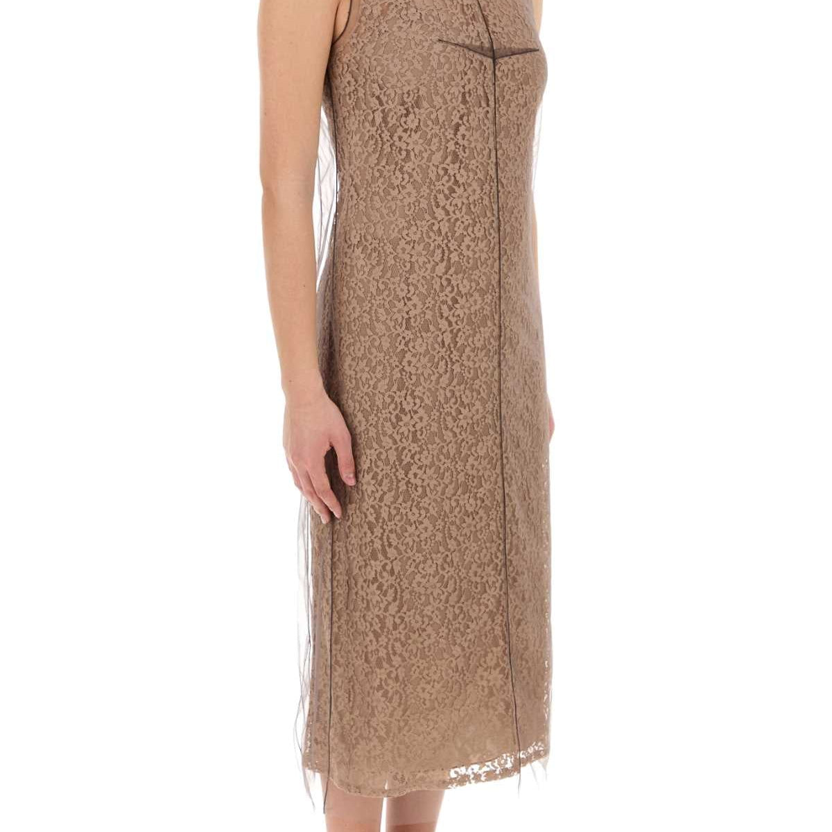 Fendi Women Biscuit Lace Dress
