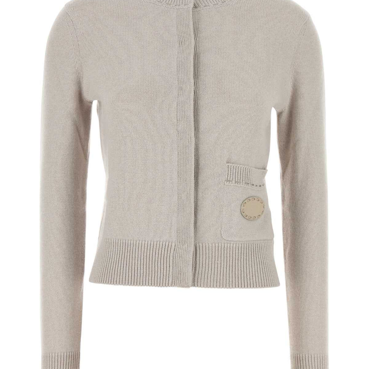 Fendi Women Cappuccino Cashmere Cardigan
