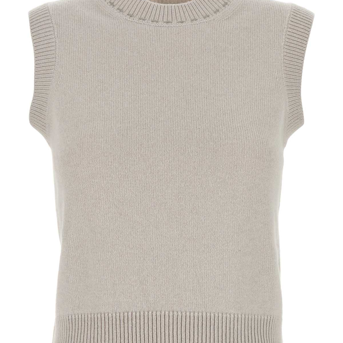 Fendi Women Cappuccino Cashmere Vest