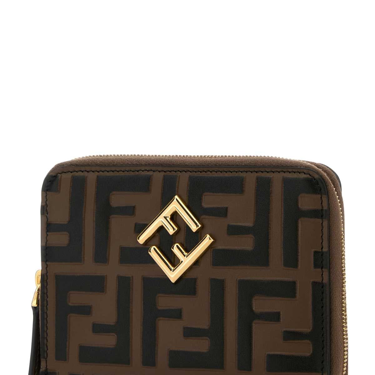Fendi Women Printed Leather Ff Diamonds Wallet