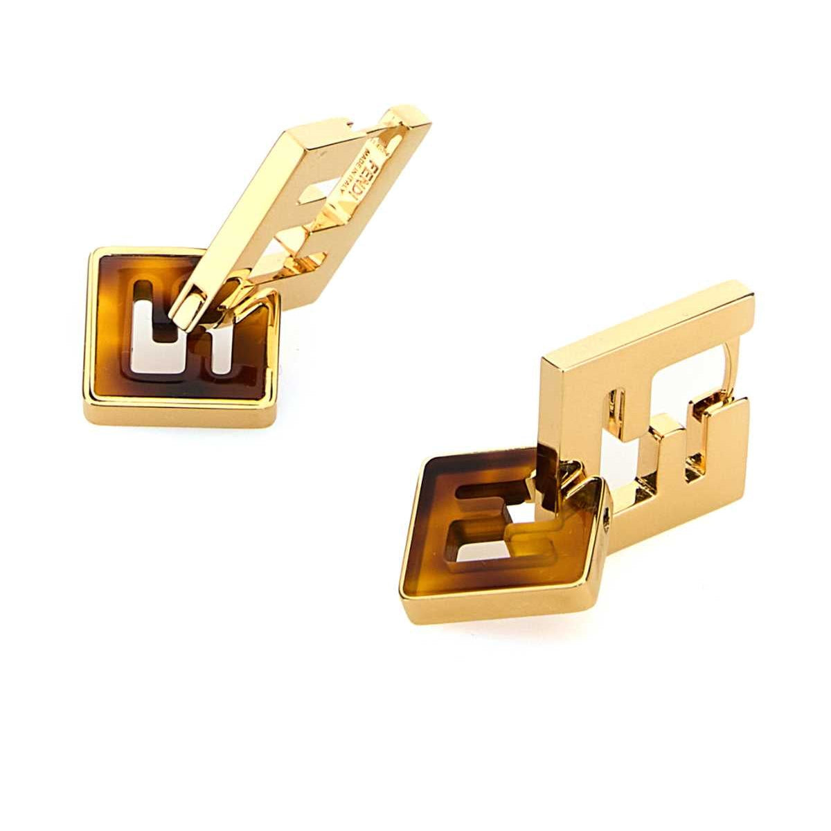 Fendi Women Printed Plexiglass And Metal Forever Fendi Earrings