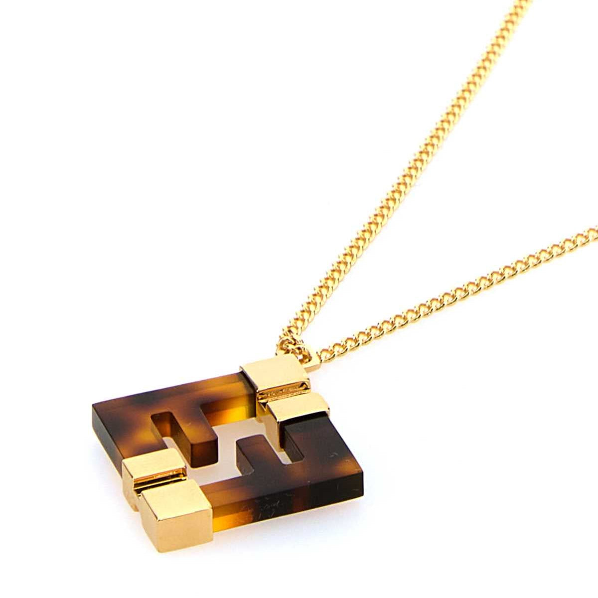 Fendi Women Printed Plexiglass And Metal Forever Fendi Necklace