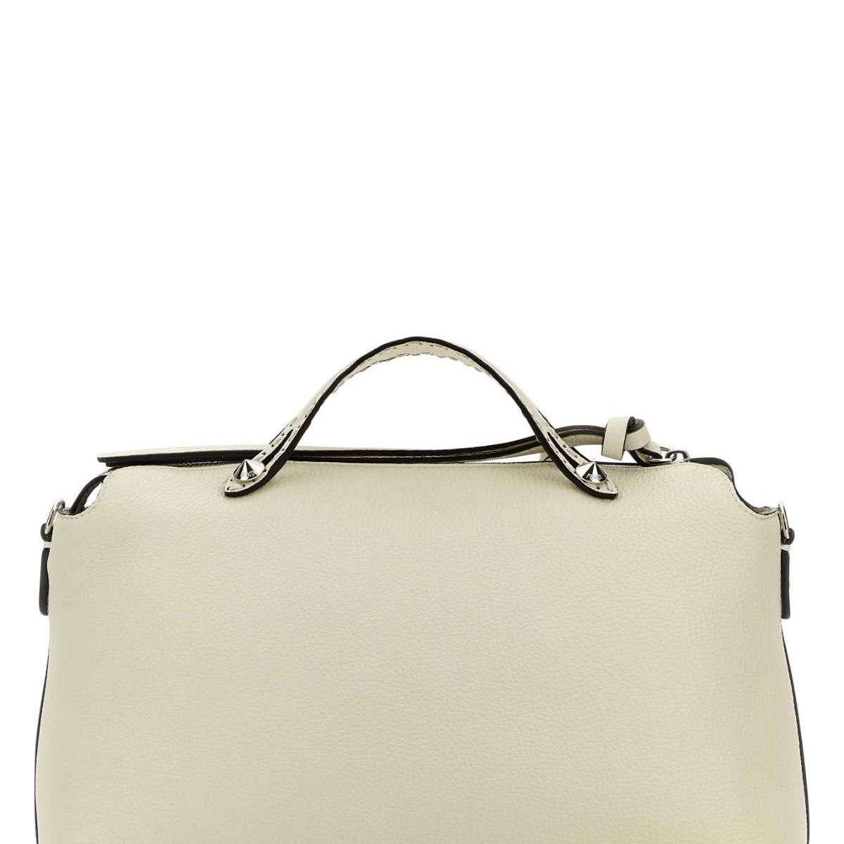 Fendi Women Ivory Leather Large By The Way Handbag