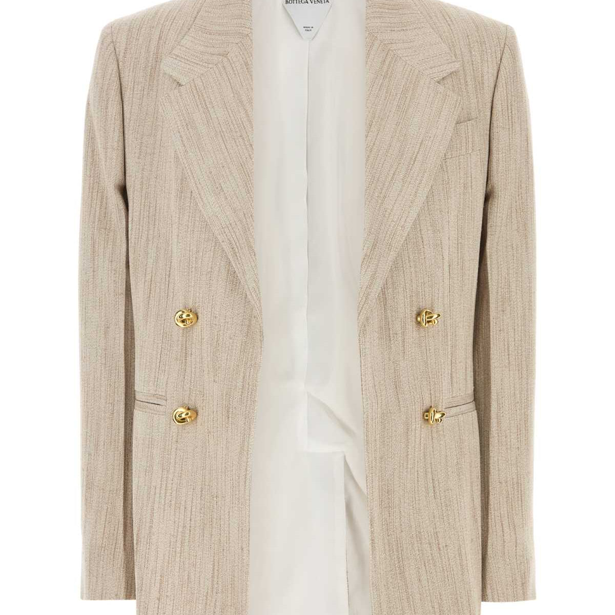 Bottega Veneta Women Melange Sand Viscose Blend Blazer