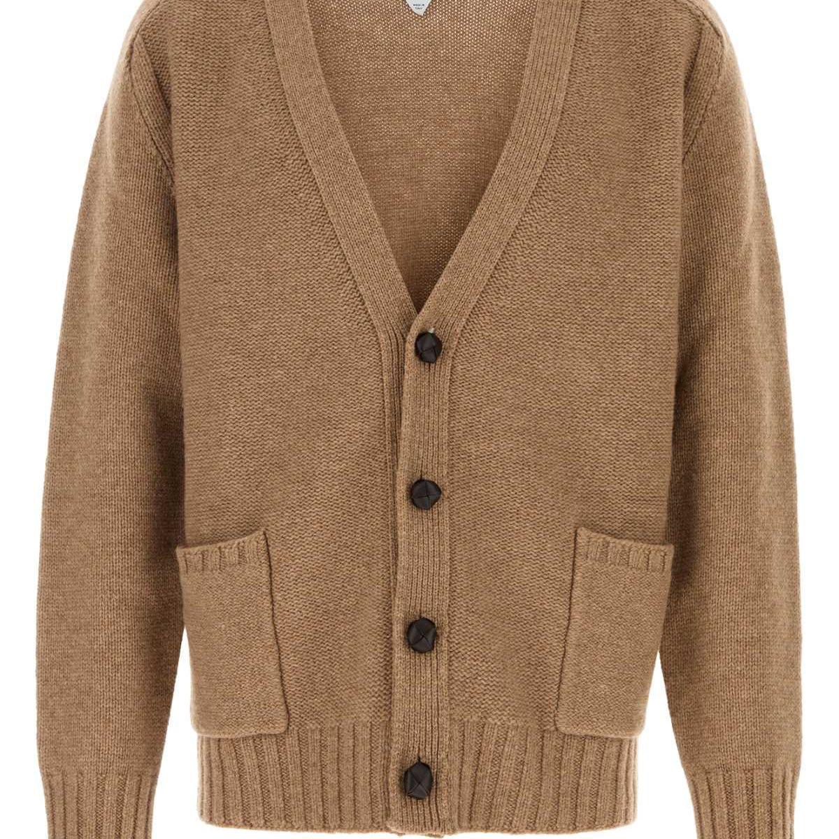 Bottega Veneta Men Biscuit Wool Cardigan