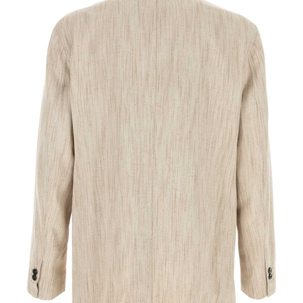 Bottega Veneta Men Melange Sand Viscose Blend Blazer