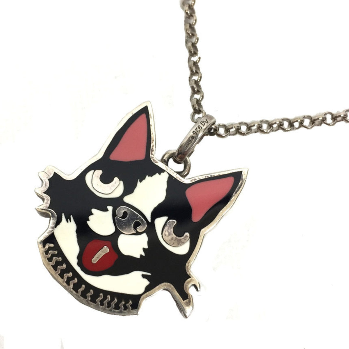 Gucci BOSCO & ORSO necklace Boston terrier dog AG925 silver ladies