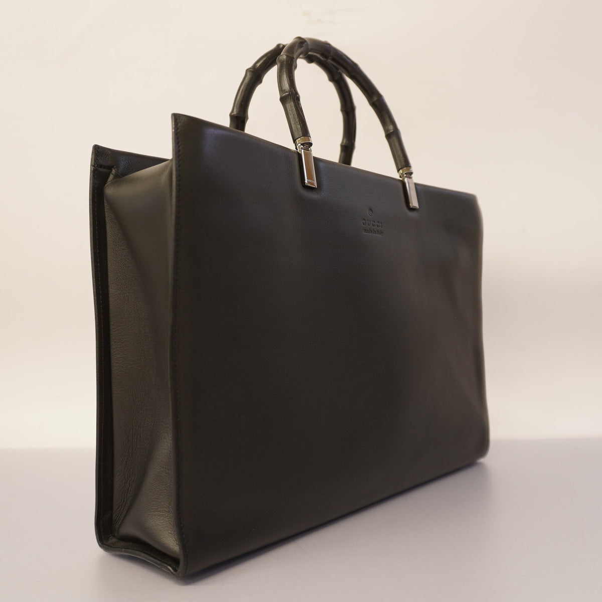 Gucci Bamboo 2WAY Bag 002 8034 Leather Handbag,Shoulder Bag Black