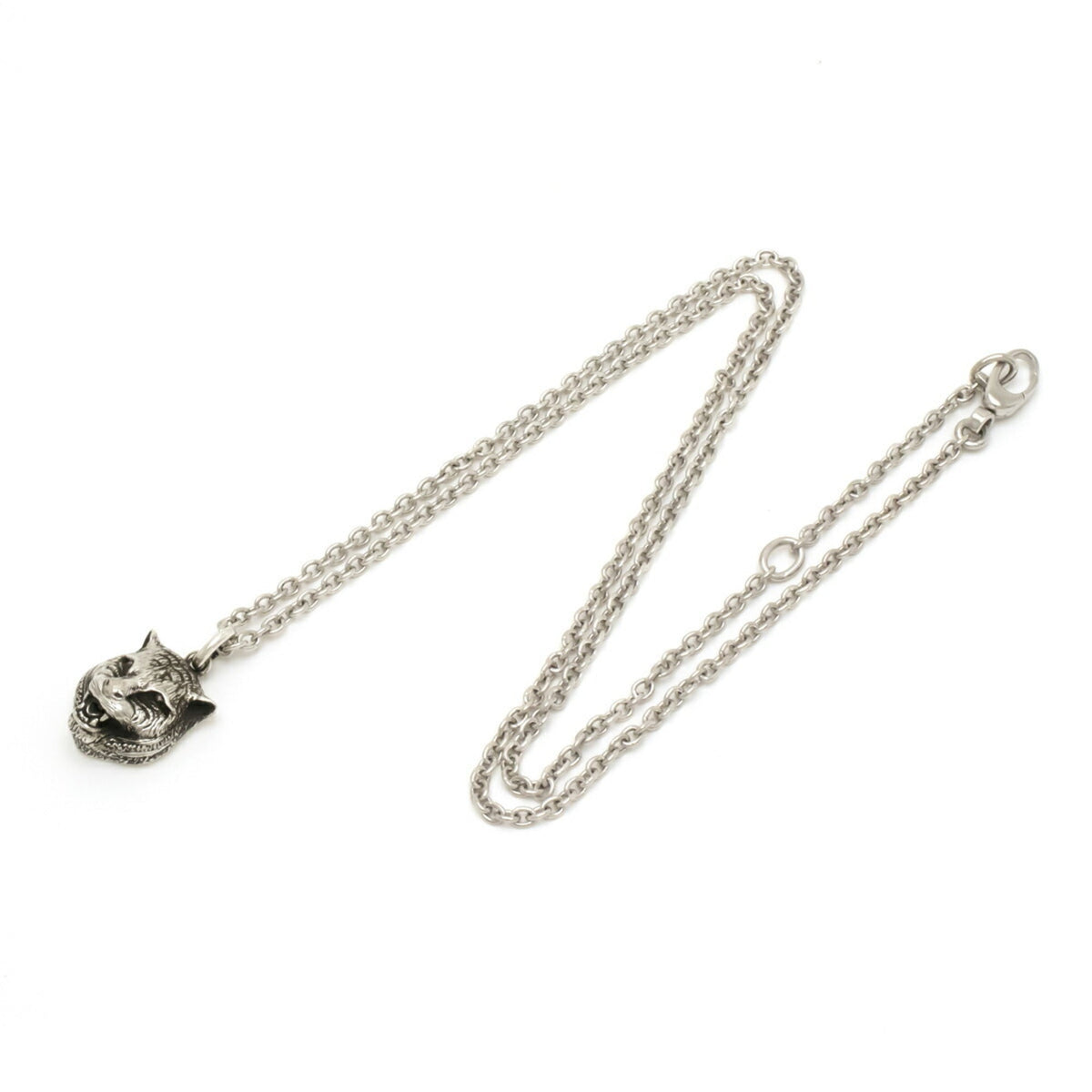 Gucci cat head necklace pendant animal motif SV925 Ag925 silver 433608