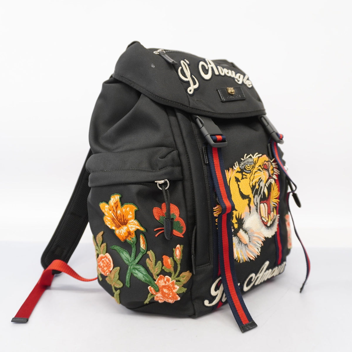 Gucci Sherry Line Rucksack 429037 Men,Women,Unisex Nylon Canvas Backpack Black