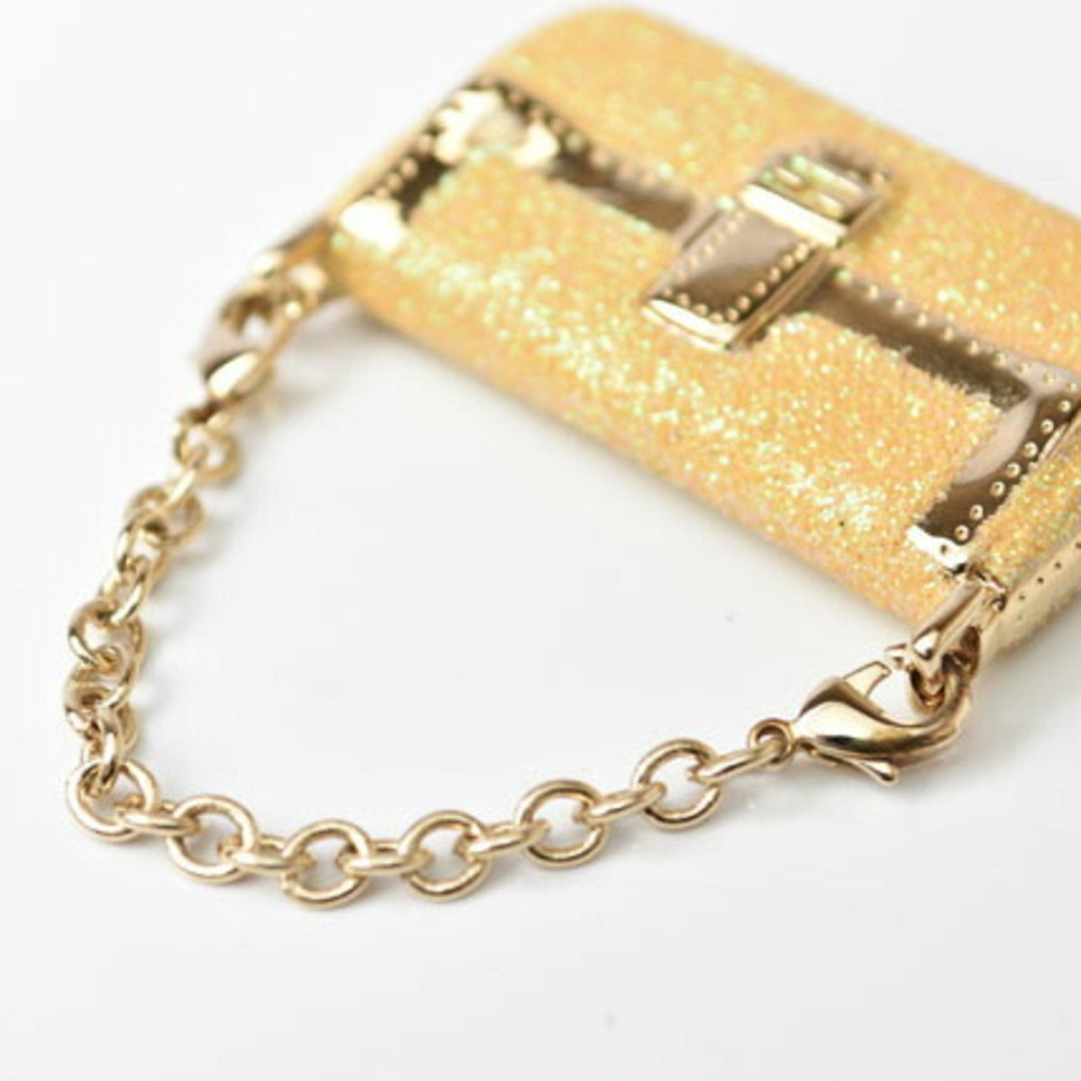 Top Quality Fendi Keychain Bag Charm Top Quality Fendi Mamma Bucket Motif Metallic Yellow Gold Metal