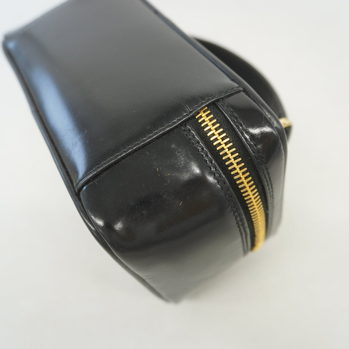 Gucci Vanity Bag Bamboo 032 1956 0151 Leather Black Gold Metal