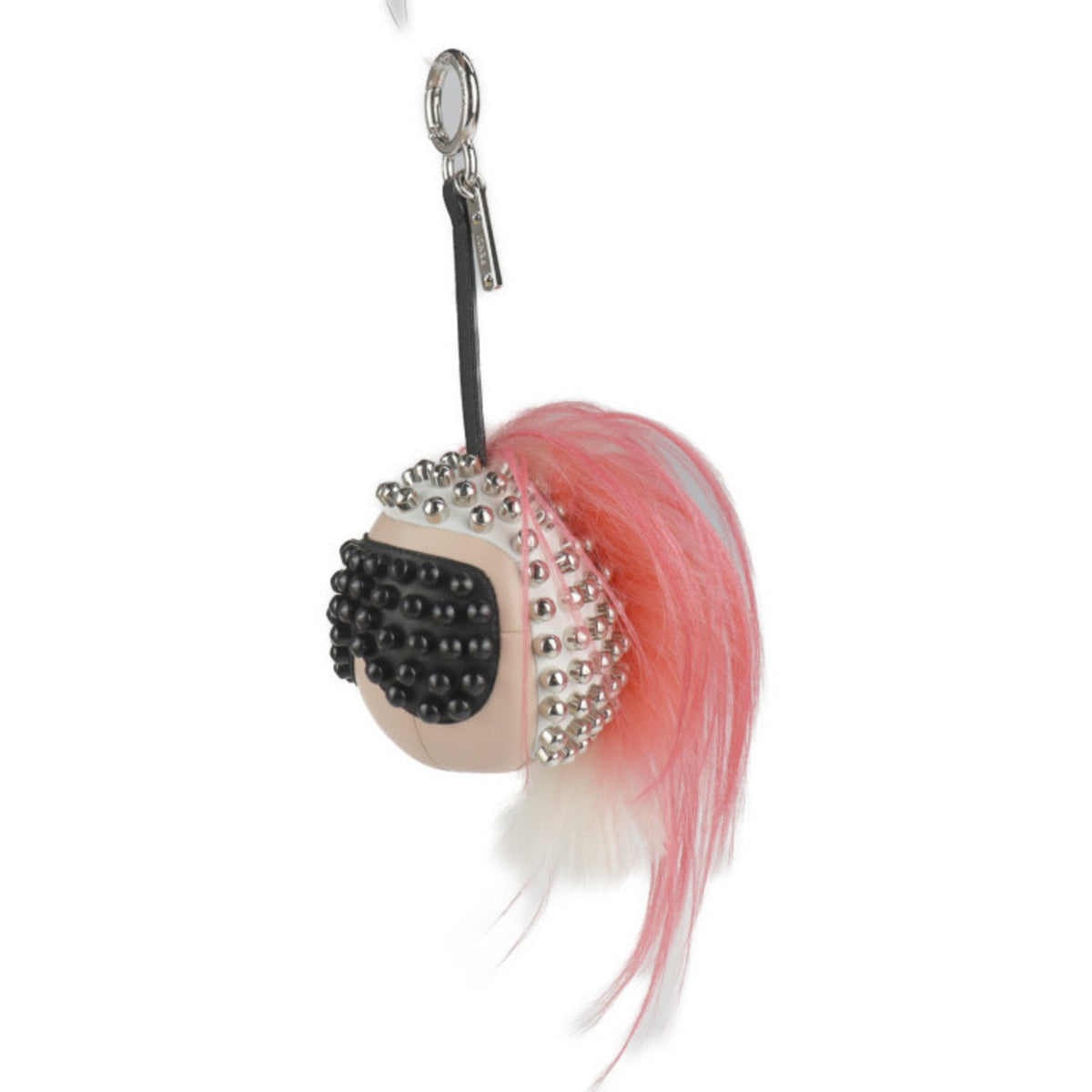 Top Quality Fendi Panquito Karl Lagerfeld Keychain 7AR492 Leather Fur Pink Black White Bag Charm