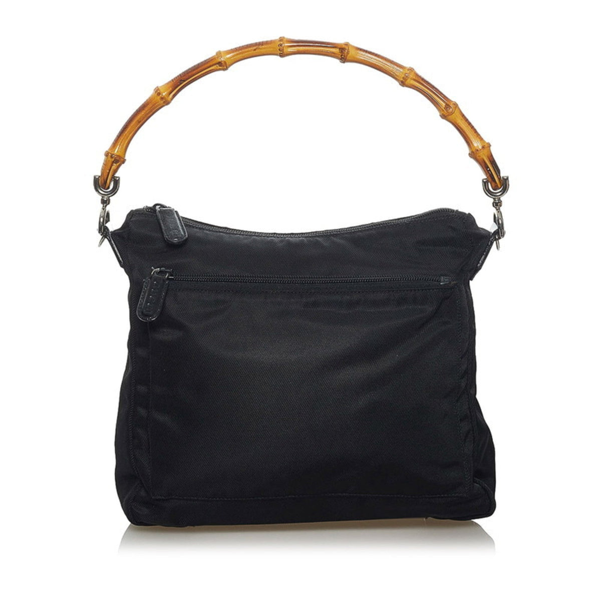 Gucci Bamboo Handbag Shoulder Bag 000 2058 Black Nylon Leather Ladies GUCCI