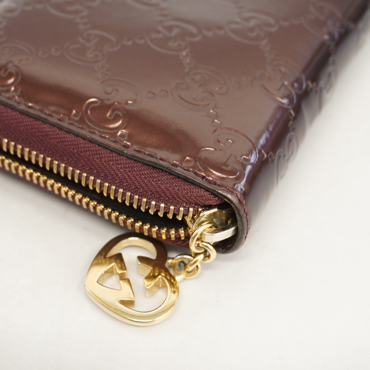 Gucci Long Wallet Gucci Shima 282477 Enamel Bordeaux Gold metal