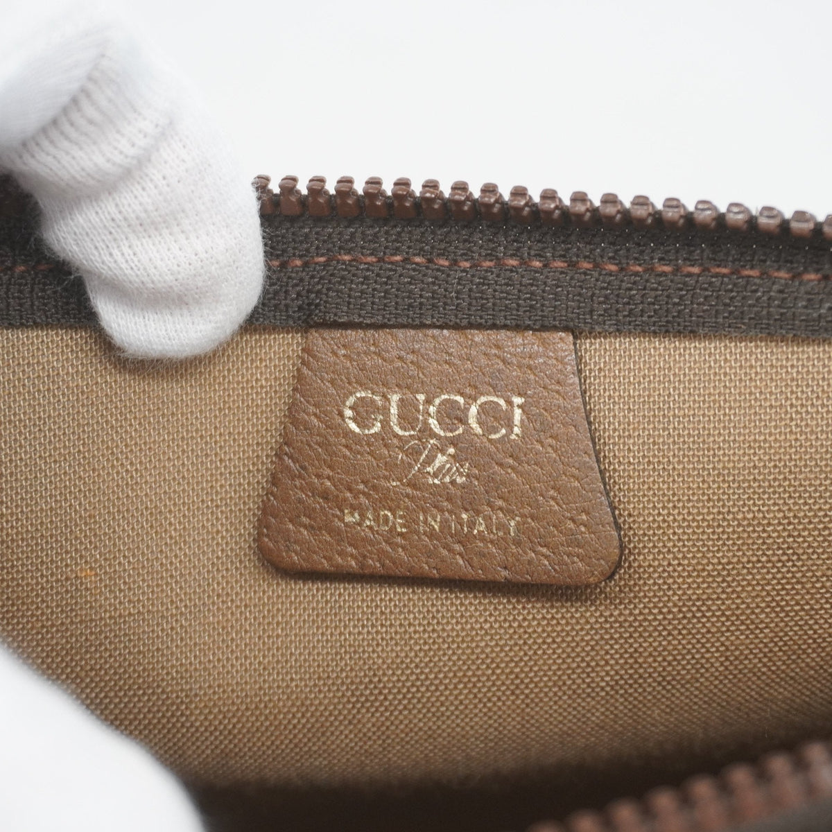 Gucci Clutch Bag GG Plus Beige Unisex