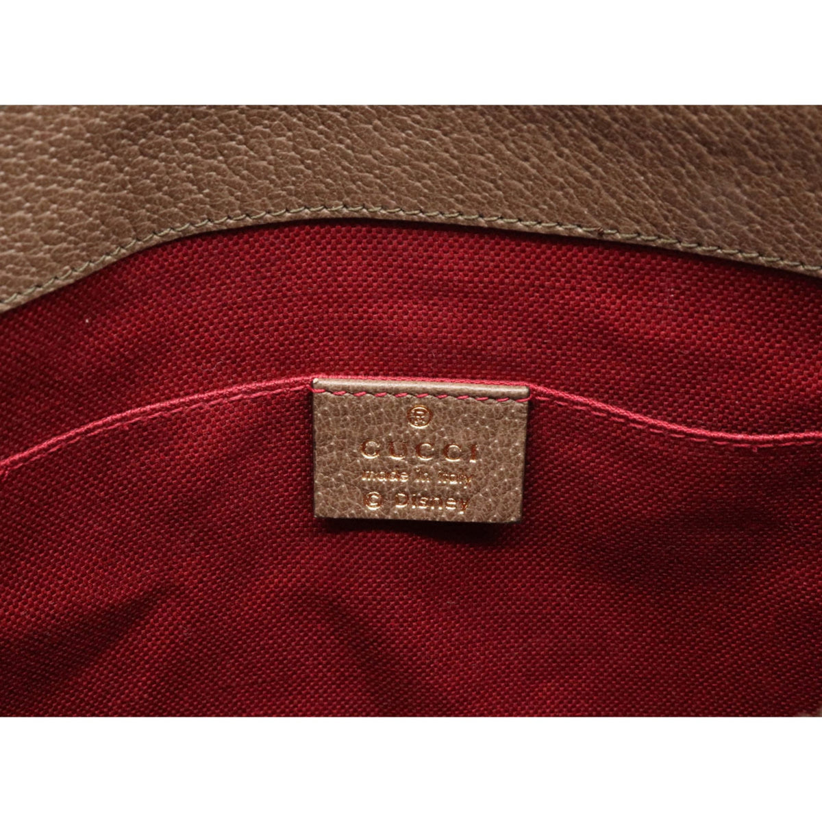 Gucci GG Supreme Disney Collaboration Donald Duck Shoulder Bag Pochette PVC Beige Cocoa Brown 645054
