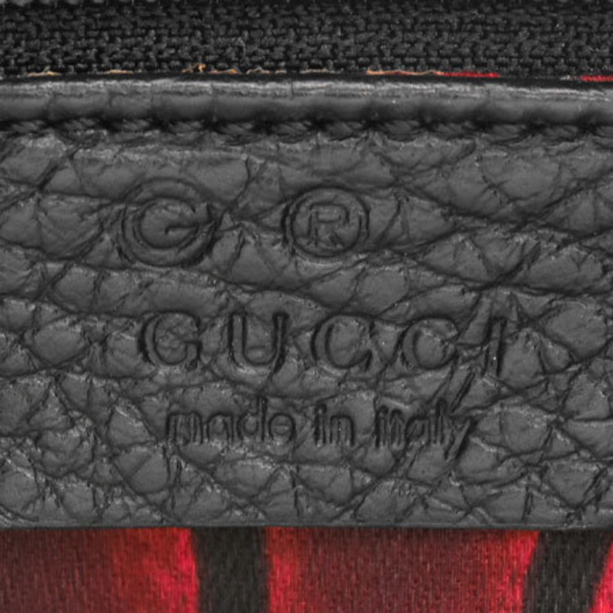 Gucci one shoulder bag GG nylon canvas leather black 257297